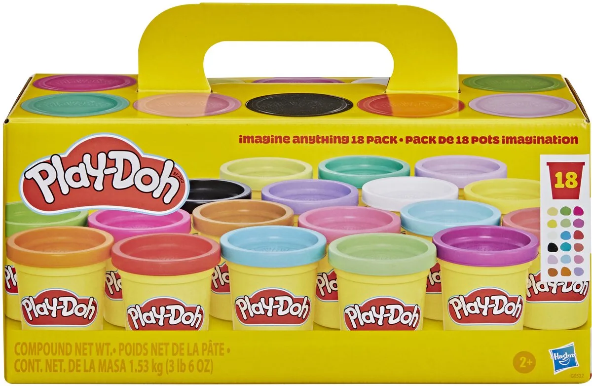 Fantaseer maar raak - 18 potjes van 84 gram - Verschillende Kleuren de Play-Doh en Multicolore – photo du produit