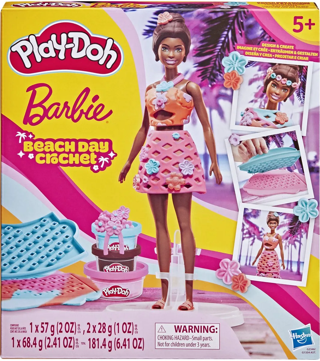 Haakset Barbie op het strand - Kleiset de Play-Doh en Multicolore – photo du produit
