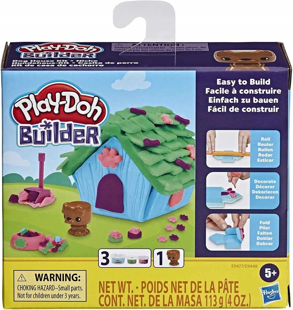 Huisje voor Honden: Bouwset met 3 Kleuren Klei en Accessoires fra Play-Doh i Lilla – produktbillede