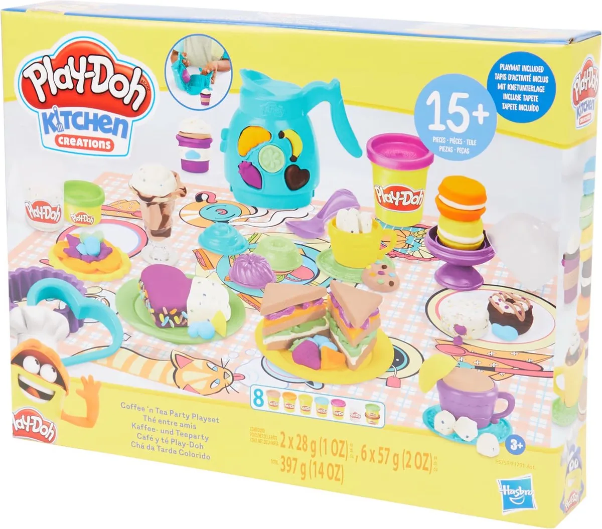 Kitchen Creations - Koffie- en theekransjespeelset - 3+ Jaar fra Play-Doh i Veelkelurig – produktbillede