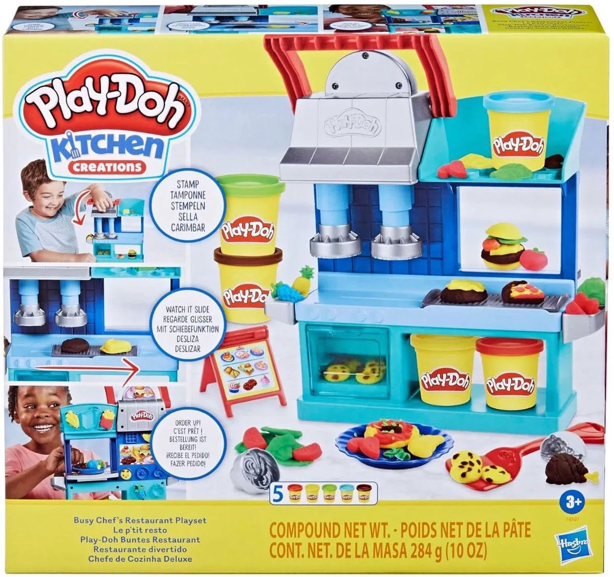 Kitchen Creations speelgoed keuken restaurant speelset de Play-Doh en Rouge, Jaune, Vert, Bleu, Marron – photo du produit