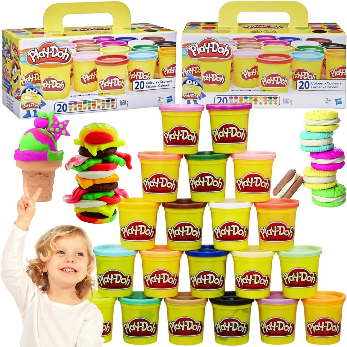Klei Set - 20 Kleuren, 1680g - Creatief Speelplezier från Play-Doh – produktbild