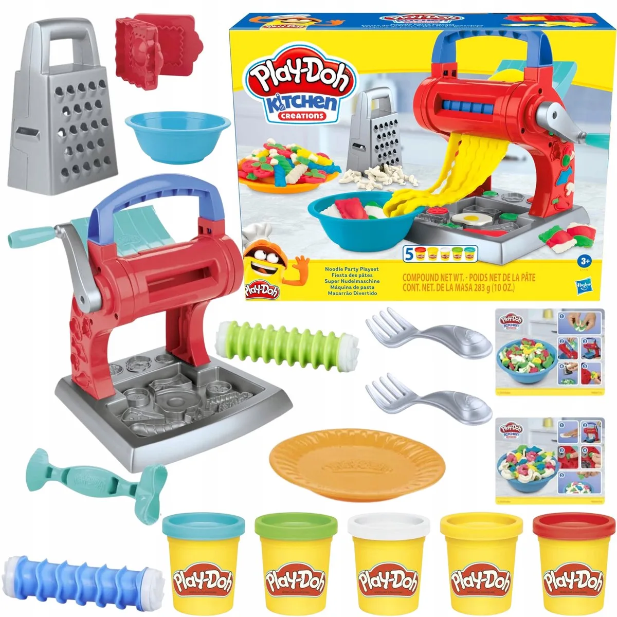 Macaroni Madness Set - 5 Kleuren Klei & Keuken Accessoires van Play-Doh in Meerkleurig – productfoto