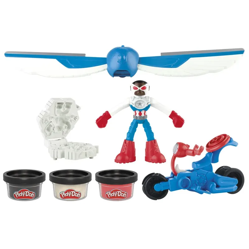 Marvel Captain America Motorsnijder Speelset - Boetseerklei - 3 Play-Doh potjes - Knutselen voor kinderen by Play-Doh in Multicolour – product photo 2 of 6