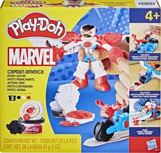 Marvel Captain America Motorsnijder Speelset - Boetseerklei - 3 Play-Doh potjes - Knutselen voor kinderen by Play-Doh in Multicolour – product photo 1 of 6