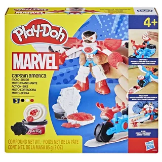 Marvel Captain America Motorsnijder Speelset - Boetseerklei - 3 Play-Doh potjes - Knutselen voor kinderen by Play-Doh in Multicolour – product photo 3 of 6