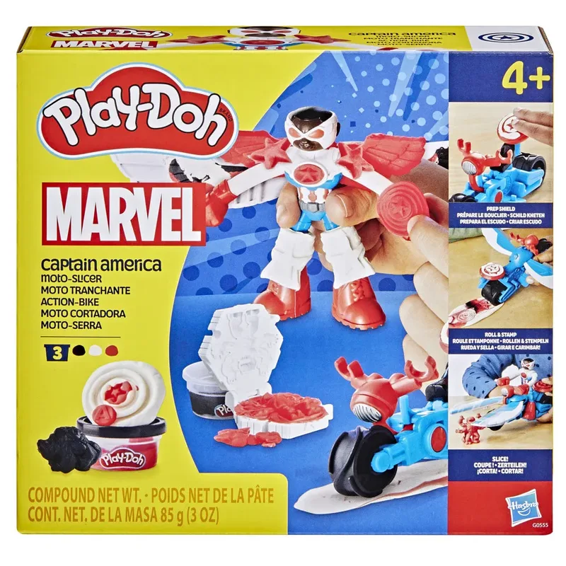 Marvel Captain America Motorsnijder Speelset - Boetseerklei - 3 Play-Doh potjes - Knutselen voor kinderen by Play-Doh in Multicolour – product photo 3 of 6