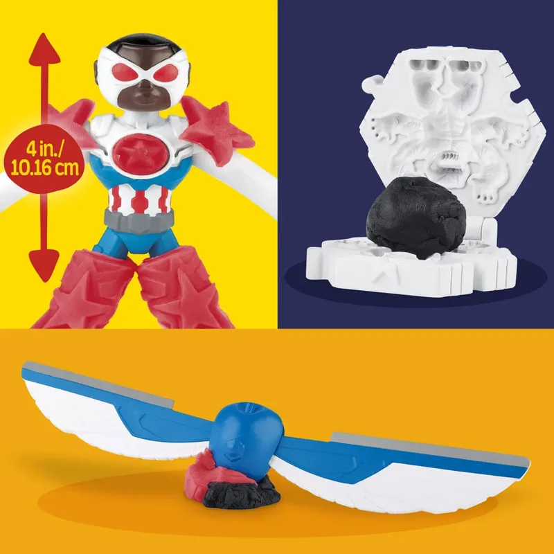 Marvel Captain America Motorsnijder Speelset - Boetseerklei - 3 Play-Doh potjes - Knutselen voor kinderen by Play-Doh in Multicolour – product photo 6 of 6