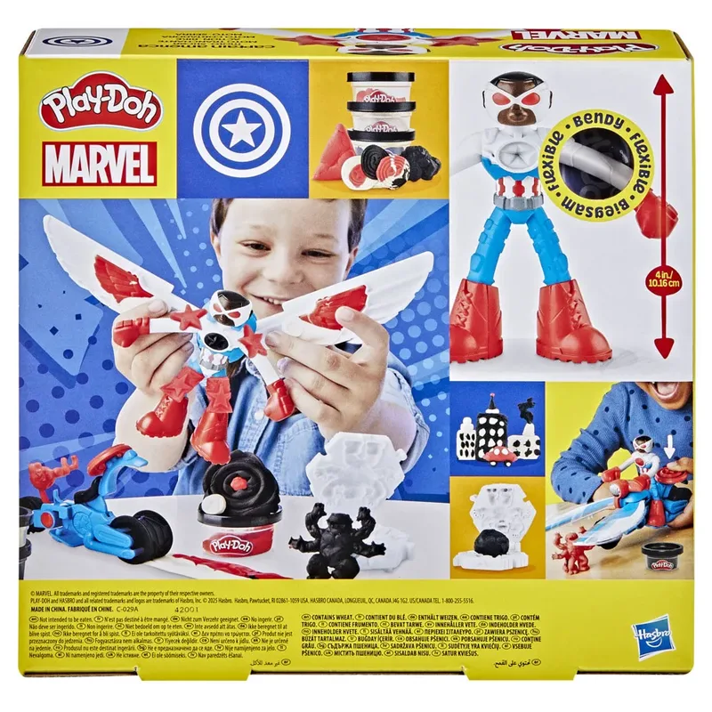 Marvel Captain America Motorsnijder Speelset - Boetseerklei - 3 Play-Doh potjes - Knutselen voor kinderen by Play-Doh in Multicolour – product photo 4 of 6