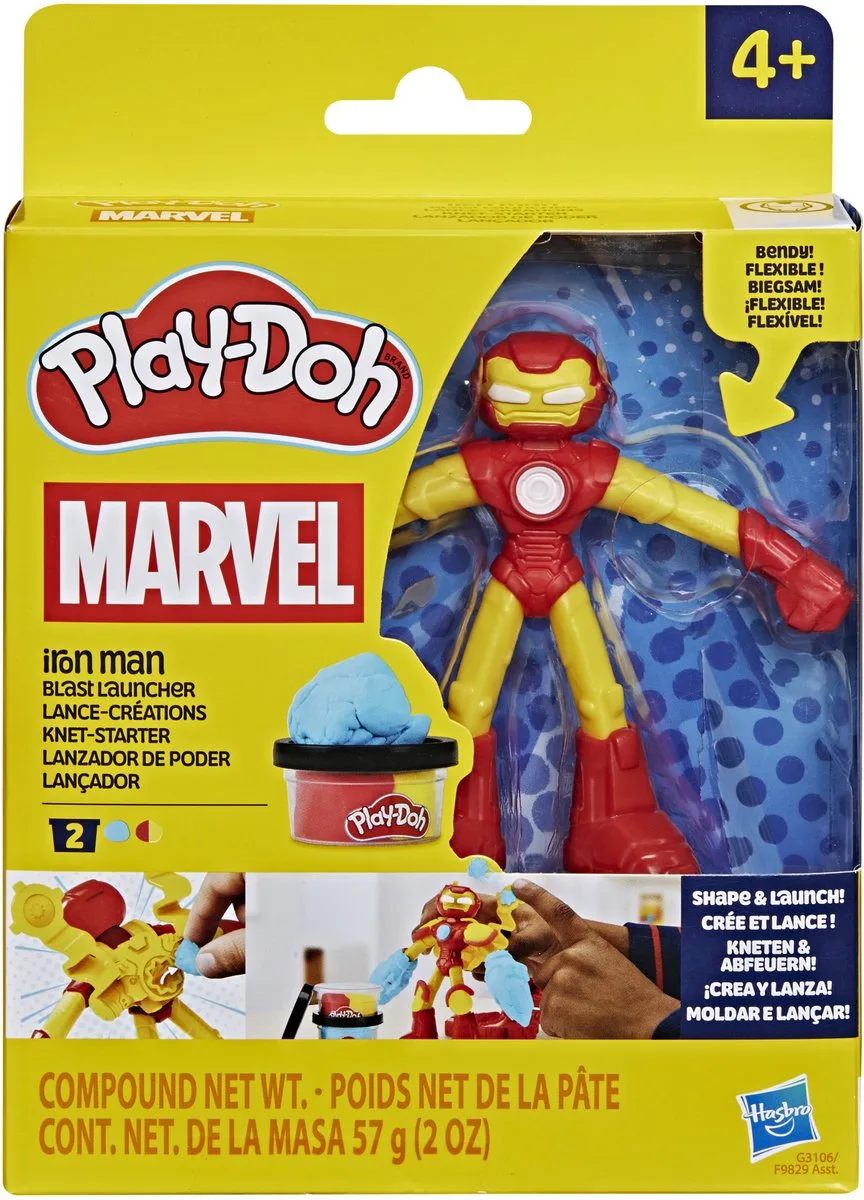 Marvel Iron Man Explosie-launcher, speelset met actiefiguur de Play-Doh en Multicolore – photo du produit
