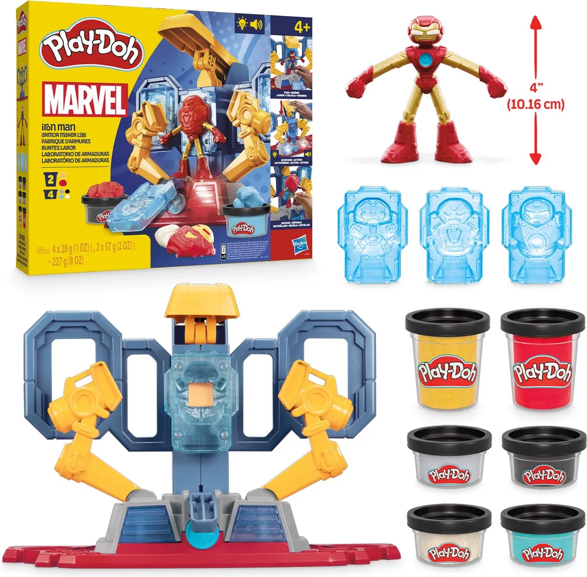 Marvel Iron Man Harnas Laboratorium Speelset - Boetseerklei - Inclusief Iron Man figuur van Play-Doh in Rood – productfoto