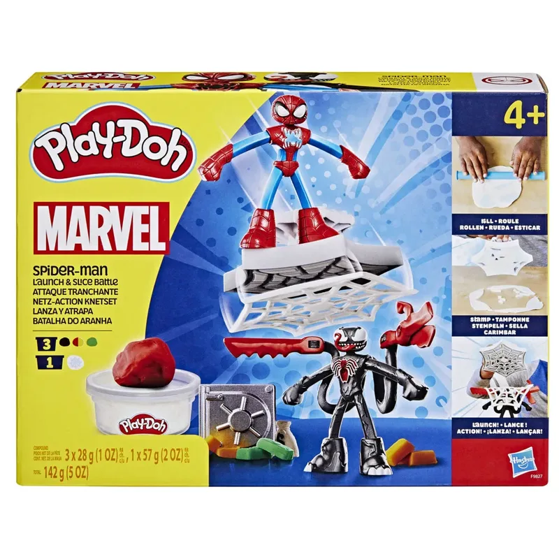Marvel Spider-Man Werp en Snij Speelset - Boetseerklei - Inclusief 2 figuren från Play-Doh i Flerfärgad – produktbild 4 av 6