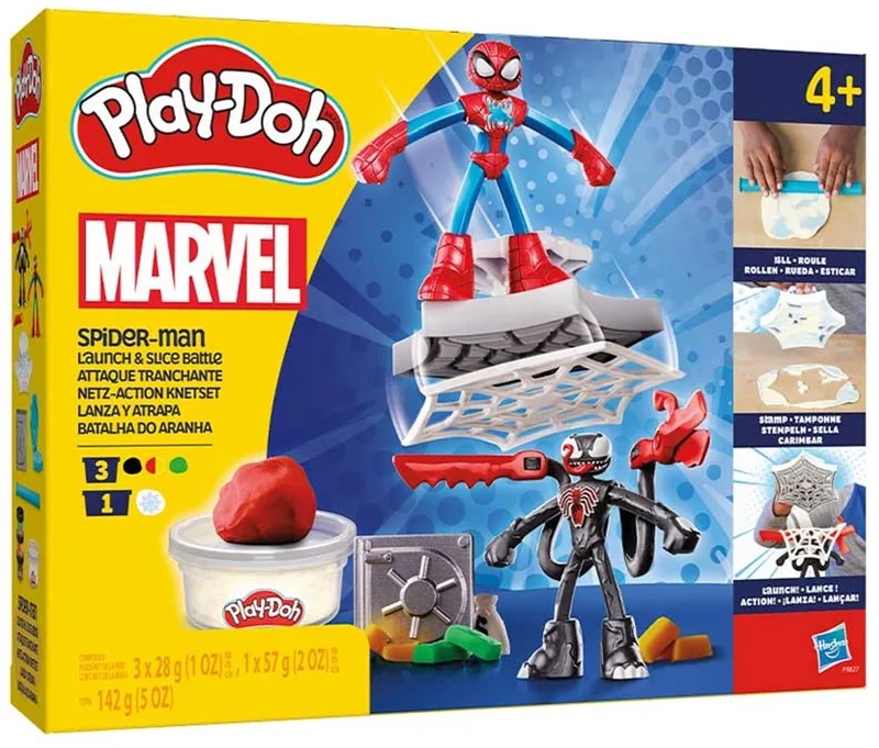 Marvel Spider-Man Werp en Snij Speelset - Boetseerklei - Inclusief 2 figuren från Play-Doh i Flerfärgad – produktbild 1 av 6