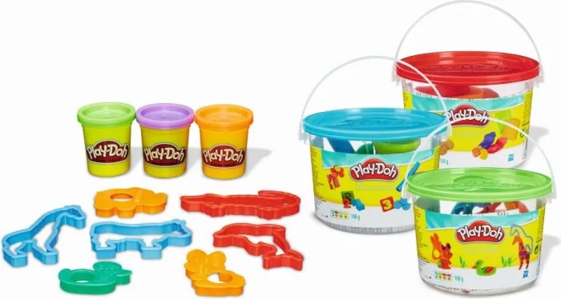 Mini Bucket - Dieren, Picnic, Cijfers, Strand - Klei - Speelset von Play-Doh in Blau – Produktfoto