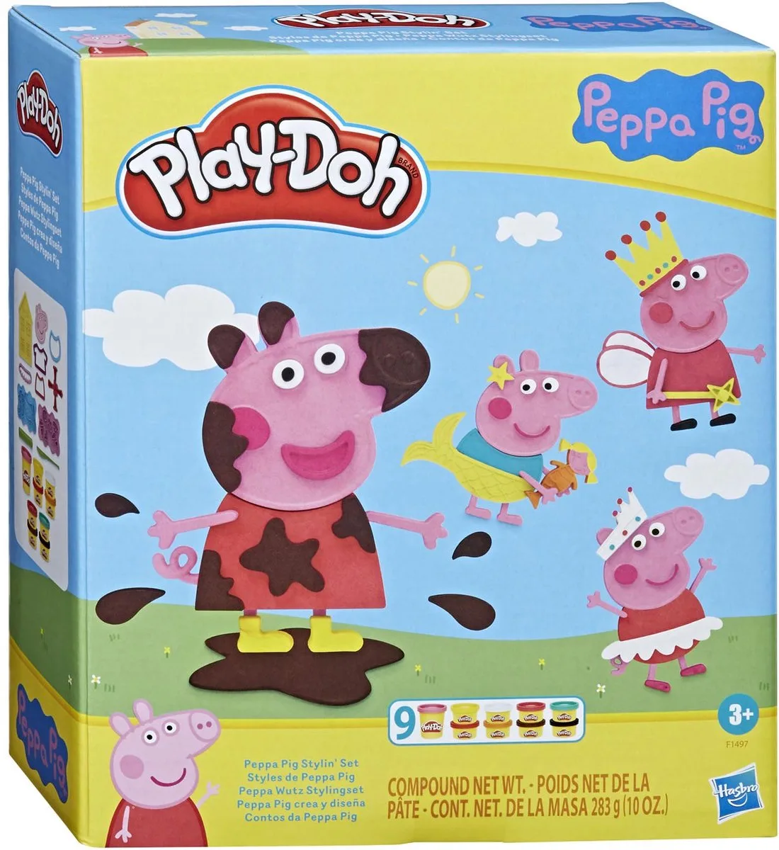 Peppa Pig Styling Speelset - Boetseerklei - Inclusief 9 Play-Doh potjes van Play-Doh in Meerkleurig – productfoto