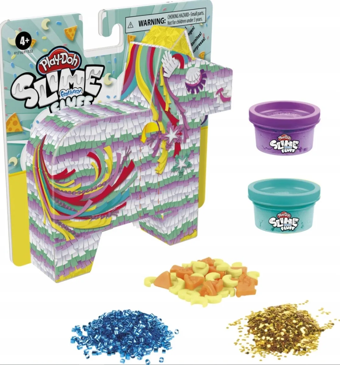 Piniata Slime Feathery Fluff - Kleurrijke Kneedbare Massa de Play-Doh en Multicolore – photo du produit