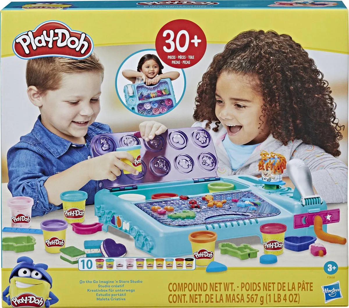 Play-Do, creatieve studio met meer dan 30 tools en 10 potten modelleringsdeeg - de klassiekers de Play-Doh en Multicolore – photo du produit