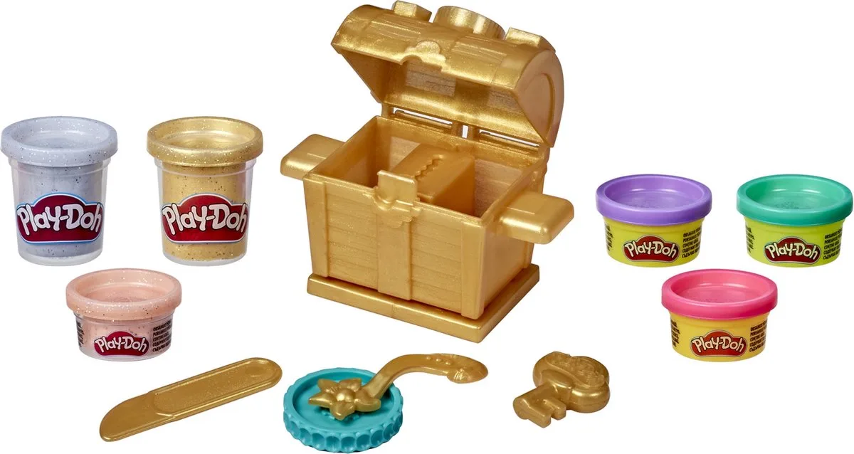 Schatkist - Klei Speelset - Glitterkleuren van Play-Doh in Goud – productfoto