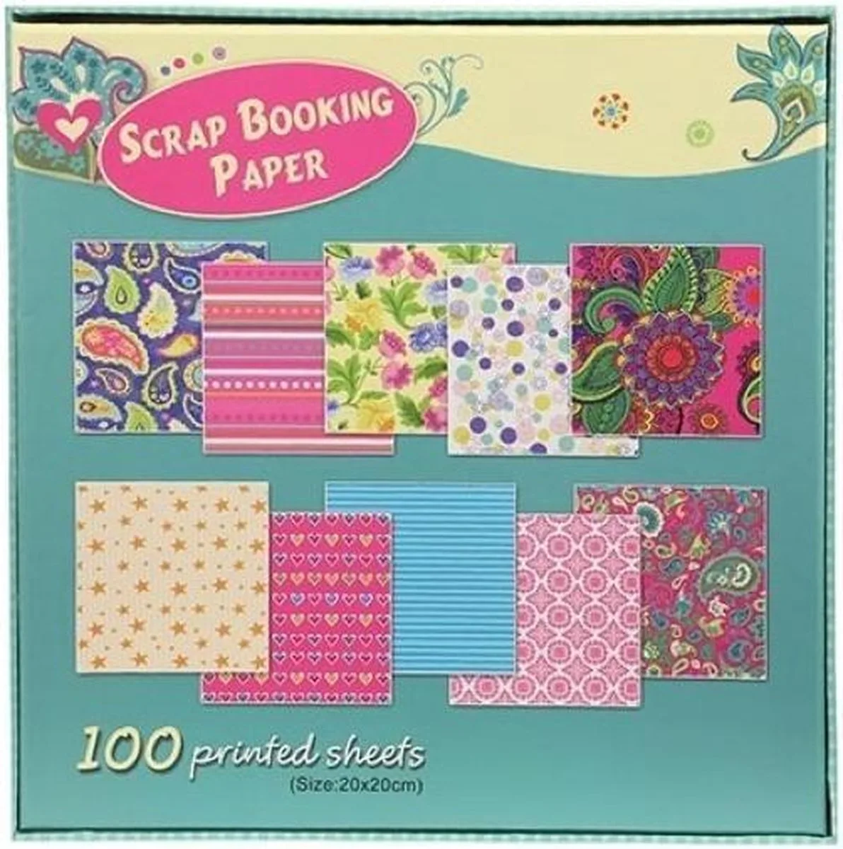 Scrap Book Knustselpapier 100 stuks - 20 x 20 cm van Play-Doh in Roze – productfoto