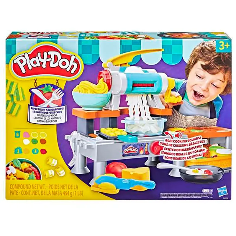 Supersissende Keukenspeelset - met echte kookgeluiden - inclusief 8 potjes klei de Play-Doh en Multicolore – photo du produit 2 sur 3