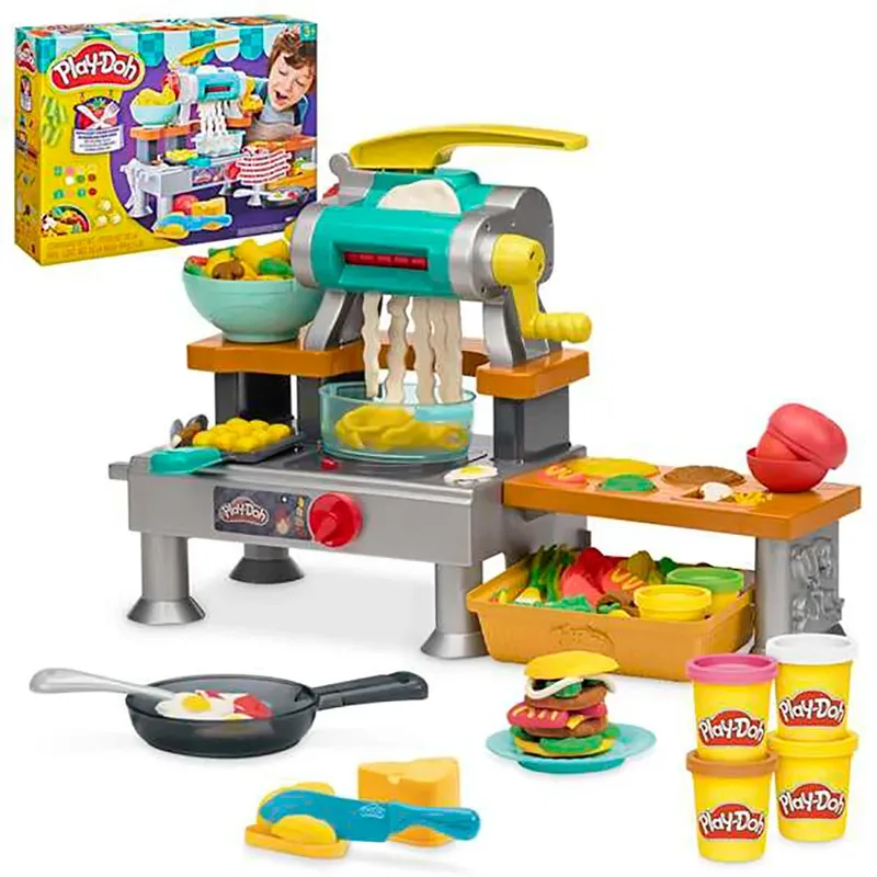Supersissende Keukenspeelset - met echte kookgeluiden - inclusief 8 potjes klei de Play-Doh en Multicolore – photo du produit 3 sur 3