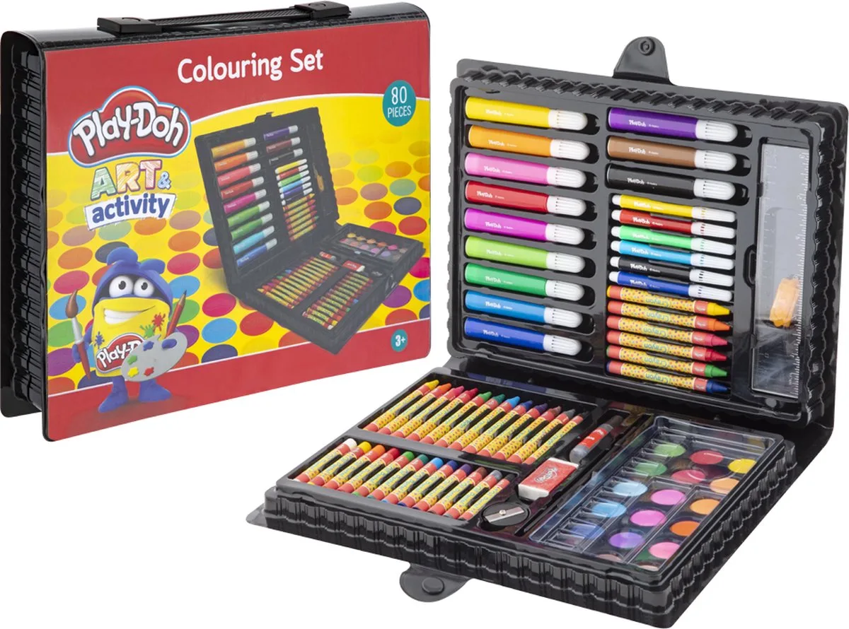 Tekendoos | Creativiteitsdoos voor kinderen | kleuren | verven | tekenen | knutselen voor kinderen fra Play-Doh i 80-delig – produktbillede