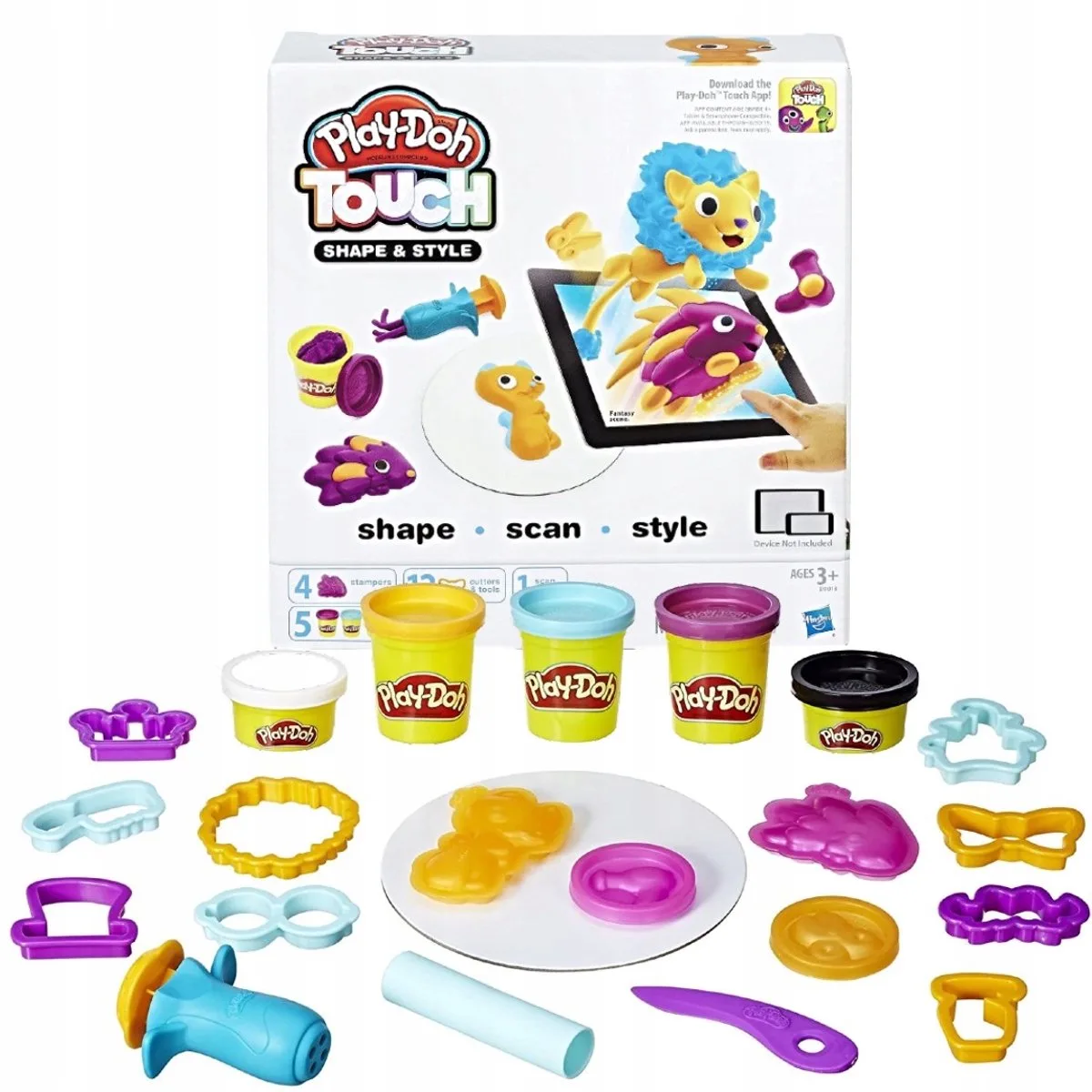 Touch Studio Set bevat 18 accessoires in 5 kleuren Klei fra Play-Doh i Blå – produktbillede
