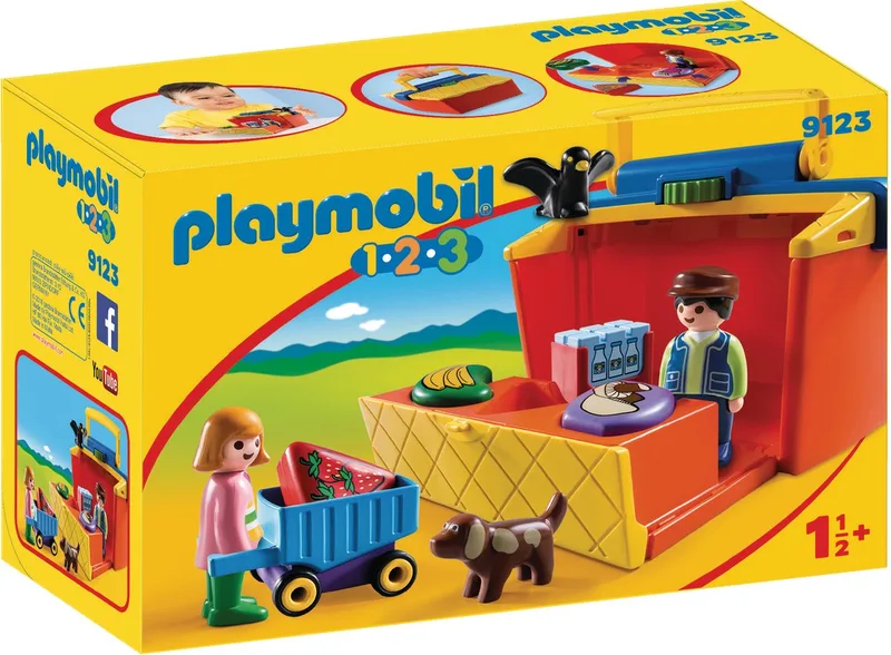 1.2.3 Meeneem marktkraam / Étal de marché transportable by Playmobil in Multi colour – product photo