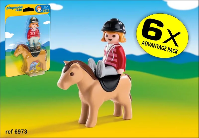 6 x PLAYMOBIL 123 Ruiter met paard - 6973PLAYMOBIL 123 Ruiter met paard - 6973 by Playmobil in Mix – product photo