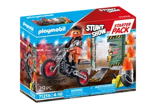 71256 Starter Pack Stuntshow Motorrad mit Feuerwand de Playmobil – photo du produit 2 sur 4