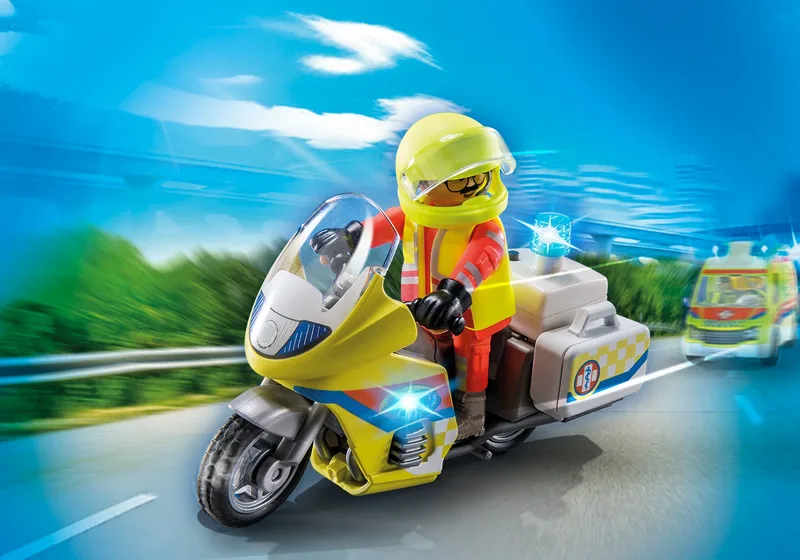71205 Notarzt-Motorrad mit Blinklicht från Playmobil – miljöbild 1 av 3