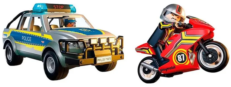 Action Heroes - Achtervolging met politie-ophaaldienst - Politie met licht - en geluidseffecten - 71875 van Playmobil in Meerkleurig – productfoto