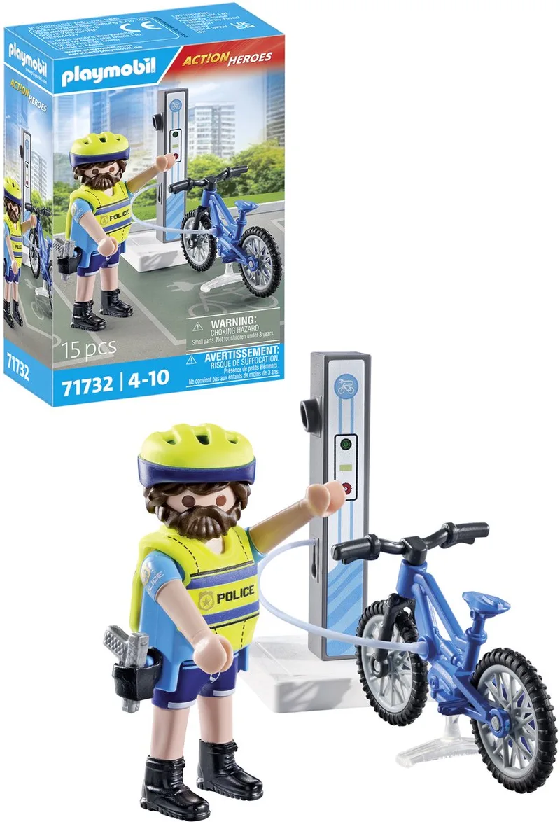 Action Heroes Politie fiets patrouille 71732 by Playmobil in Meerkleurig – product photo