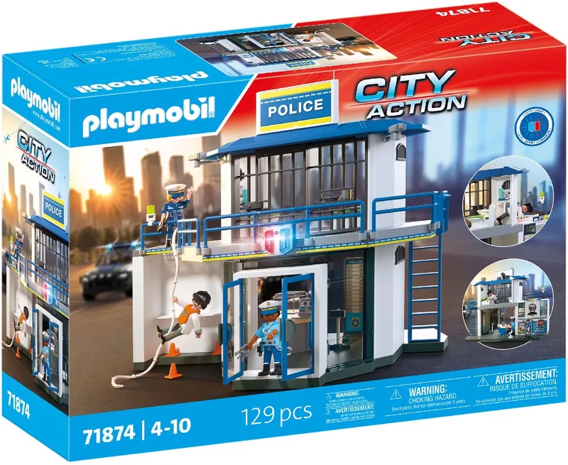 Action Heroes: Politiebureau met Onderzoekskamer - 71874 van Playmobil in Meerkleurig – productfoto