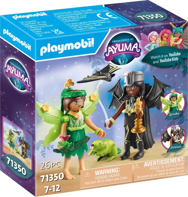Adventures of Ayuma Forest Fairy & Bat Fairy met totemdieren - 71350 fra Playmobil i Zwart – produktbillede
