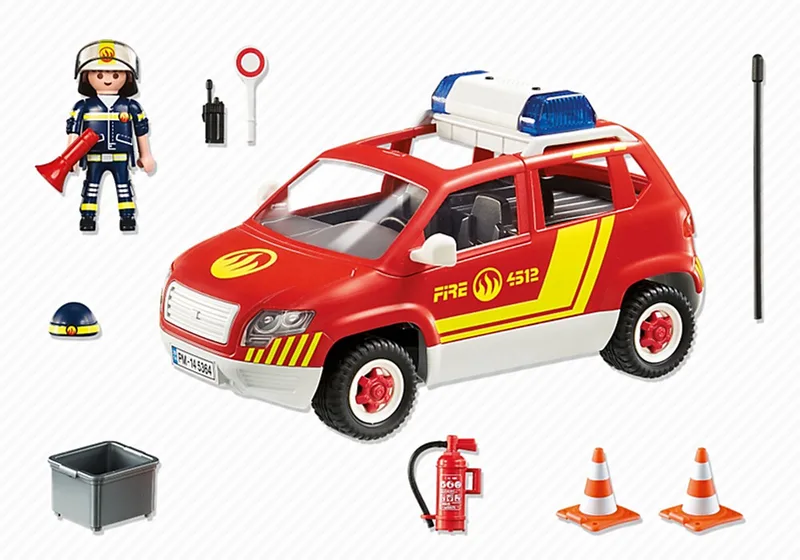 Brandweercommandant met dienstwagen met licht en sirene - 5364 by Playmobil in Rood – product photo