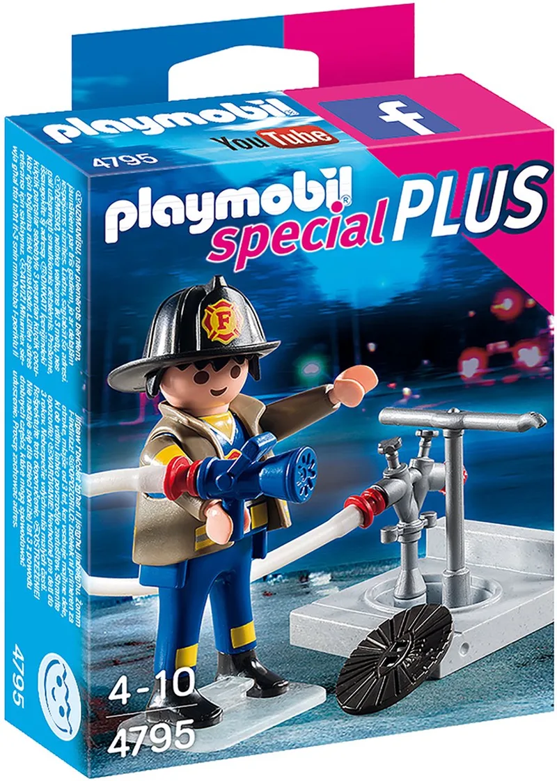 Brandweerman met brandkraan / Pompier avec bouche d'incendie van Playmobil in Multicolor – productfoto