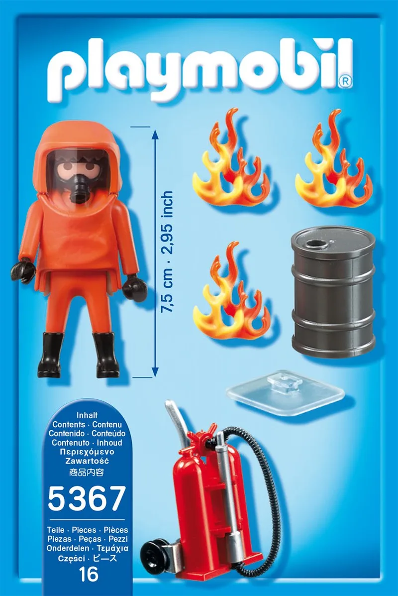 Brandweerman met gaspak / Pompier avec combinaison de feu van Playmobil in Multi colour – productfoto