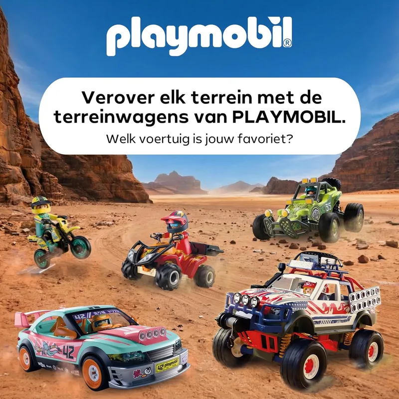 Cars | Offroad buggy | Woestijnbuggy met vering en reservewiel | speelgoedauto voor kinderen vanaf 4 jaar | 72063 by Playmobil in Groen – product photo