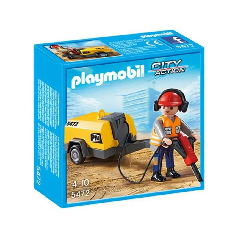 City Action 5472 Bauarbeiter mit Presslufthammer van Playmobil – productfoto