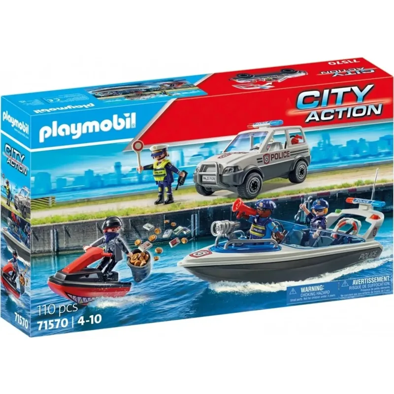 City Action 71570 Polizei Verfolgungsjagd im Wasser de Playmobil – photo du produit 1 sur 2