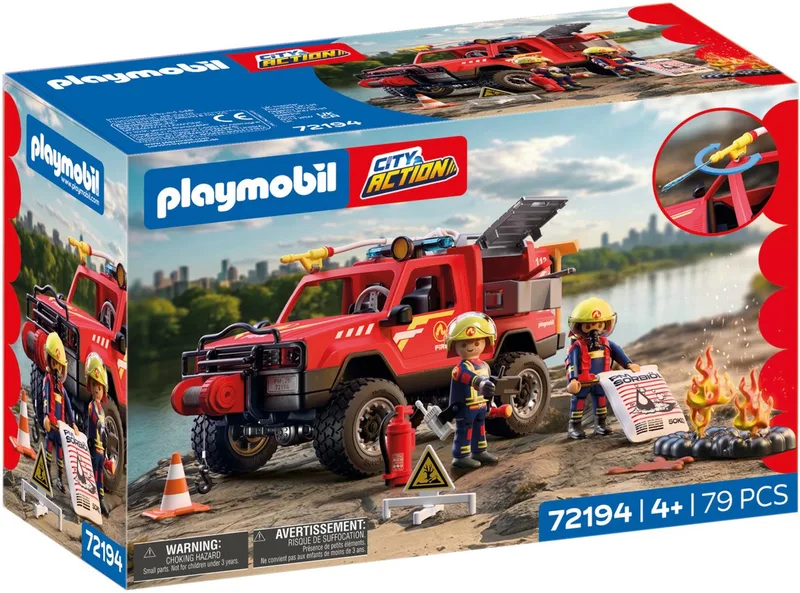 City Action brandweer pick-up terreinwagen met watersproeifunctie. by Playmobil in Meerkleurig – product photo