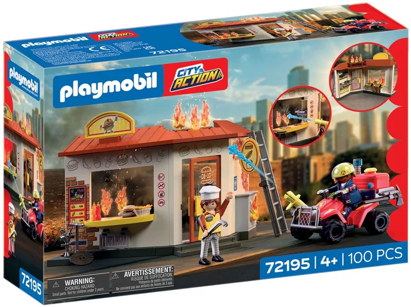 City Action Brandweerquad met Hamburgerkraam - 72195 by Playmobil in Multi kleuren – product photo