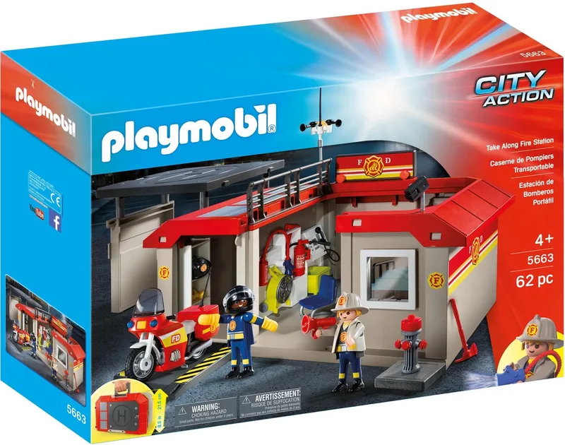 City Action - Meeneem Brandweerkazerne - 5663 de Playmobil en Rood – photo du produit