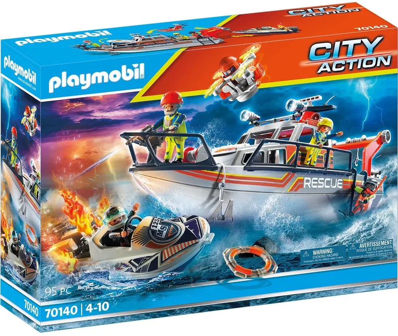 City Action Redding op zee: brandbestrijdingsmissie met reddingskruiser - 70140 by Playmobil in Multicolor – product photo