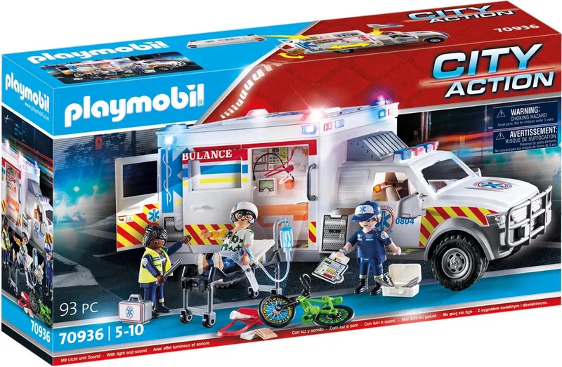 City Action Reddingsvoertuig: US Ambulance - 70936 de Playmobil en Multicolor – photo du produit