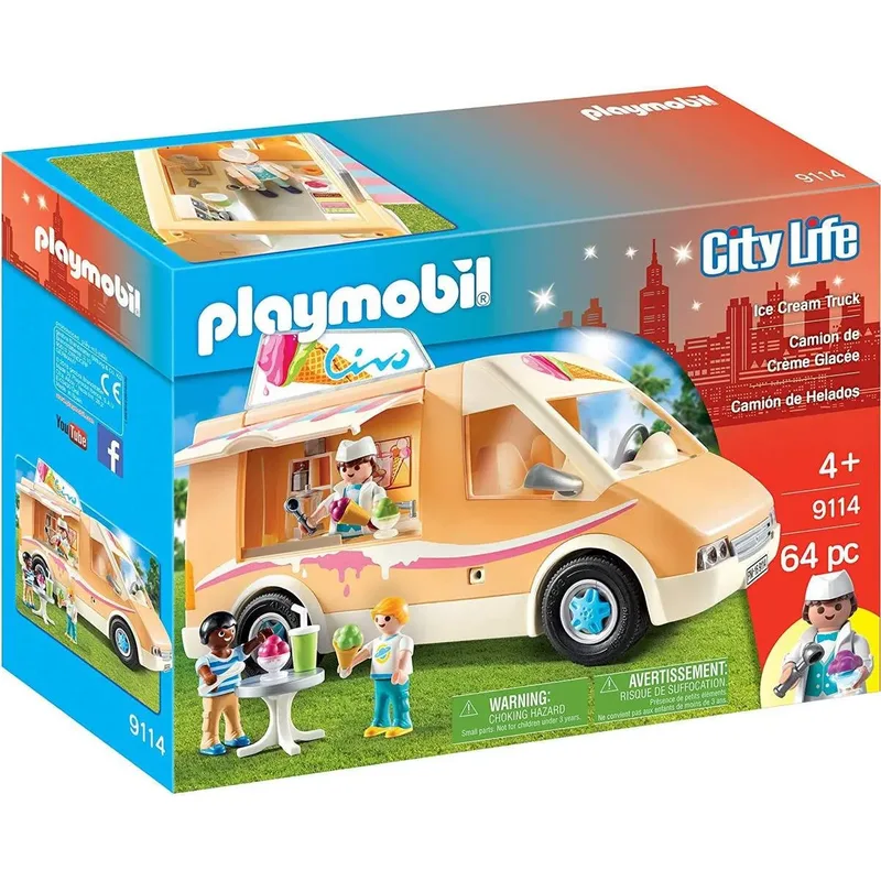 City Life Eiswagen USA Ice Cream Truck 64 Teile mit Zubehör von Playmobil – Produktfoto