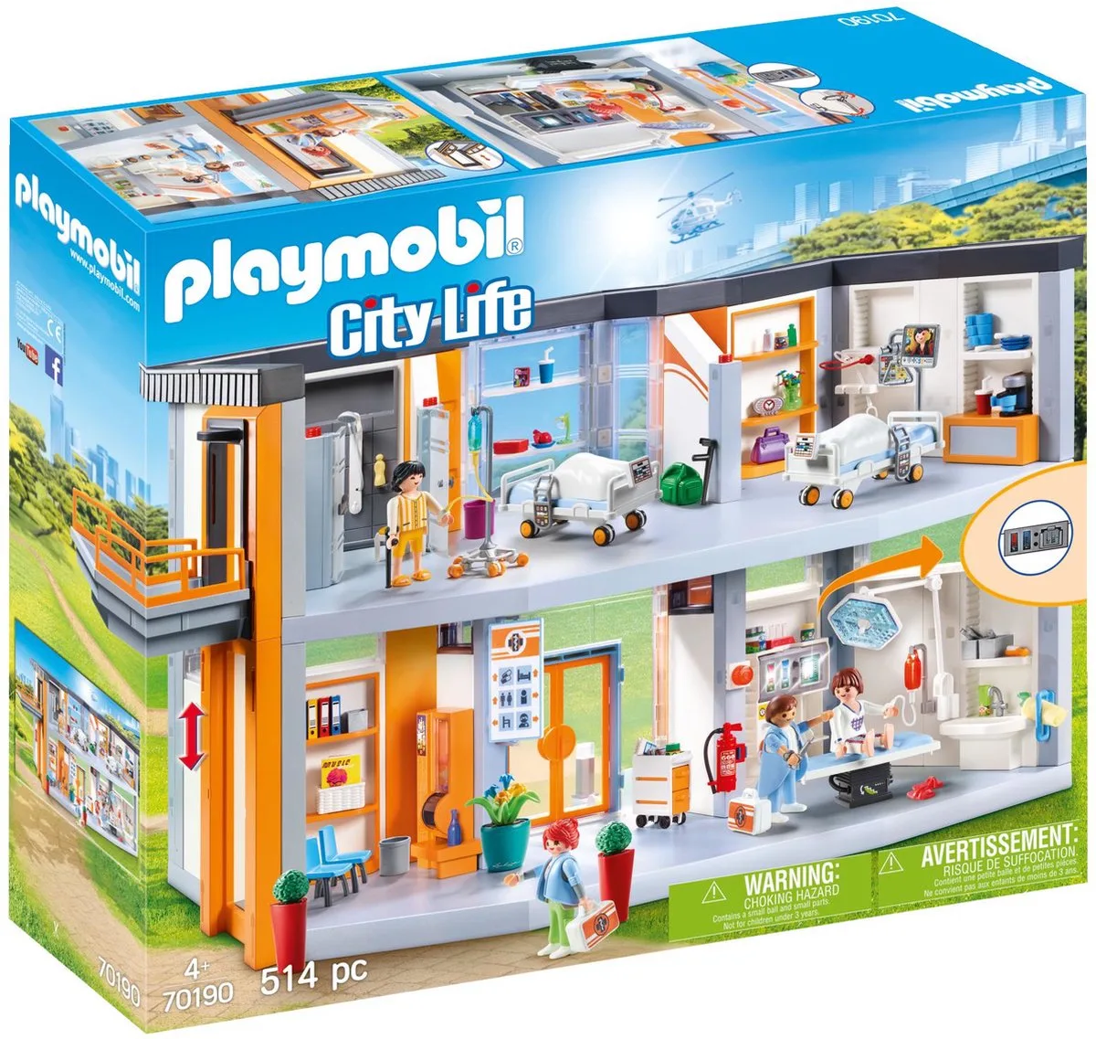 City Life Groot ziekenhuis met inrichting - 70190 fra Playmobil i Flerfarvet – produktbillede