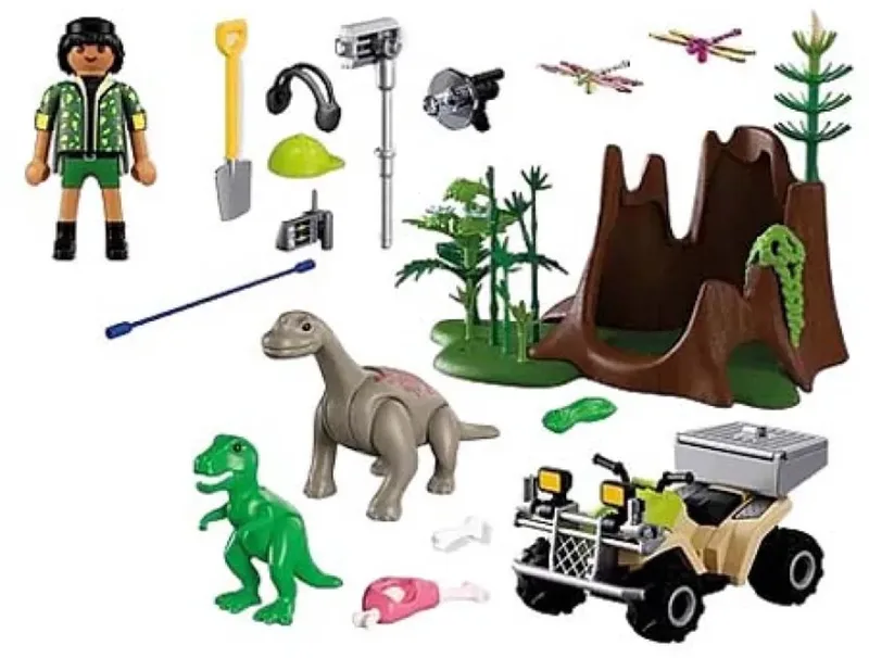 Dinos | Dinosaurussen Hideout | Dino Explorer met quad, baby T-Rex en baby Brachiosaurus | Kinderspeelgoed voor kinderen vanaf 4 jaar | 72069 de Playmobil en Multi kleuren – photo du produit