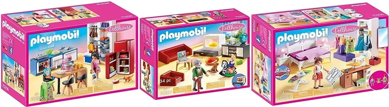 Dollhouse Set van 3 onderdelen 70206 + 70207 + 70208 von Playmobil in Multicolore – Produktfoto